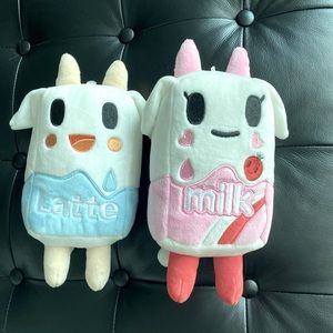 Strawberry Milk and Blue Latte Milk Plushies